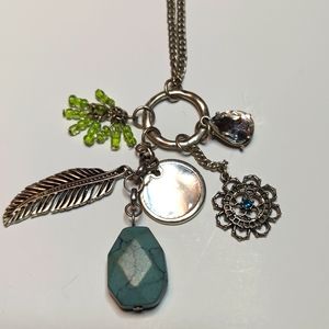 32" feather charm necklace
